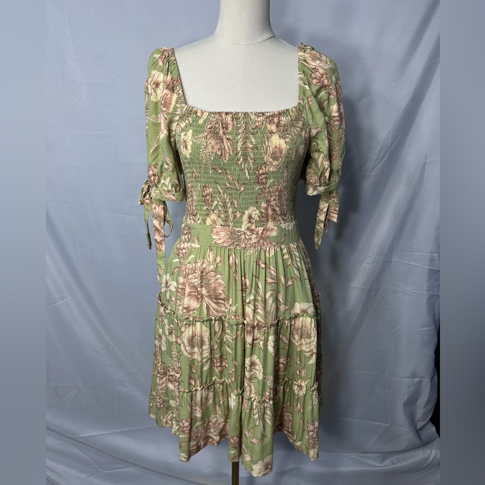 AGUABENDITA Floral Green Dress size S pre owned good condition